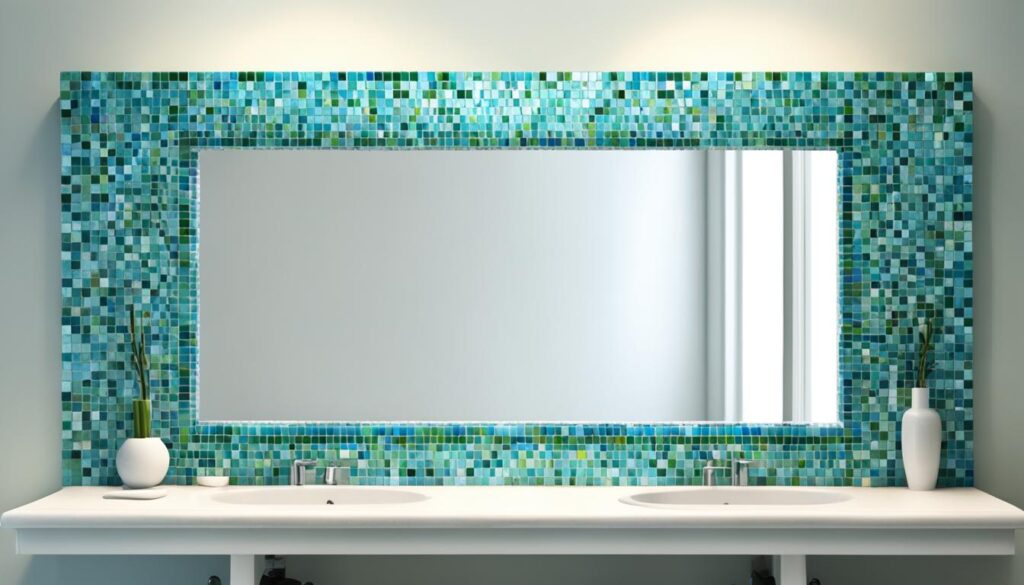 DIY tile mosaic mirror frames