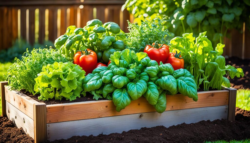 Raised garden beds for vegetable gardening