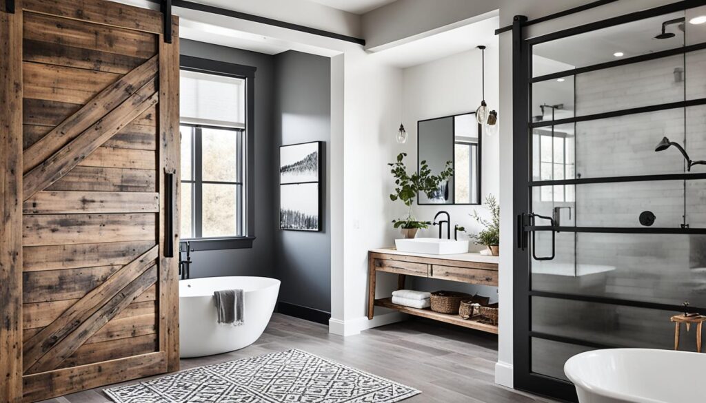 barn door bathroom