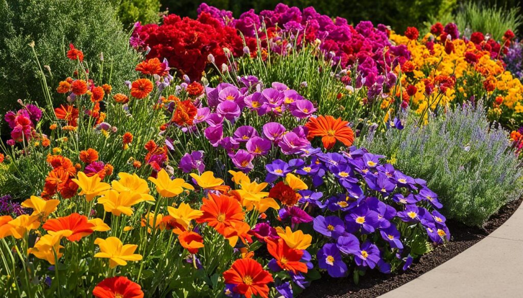 colorful flower bed inspiration