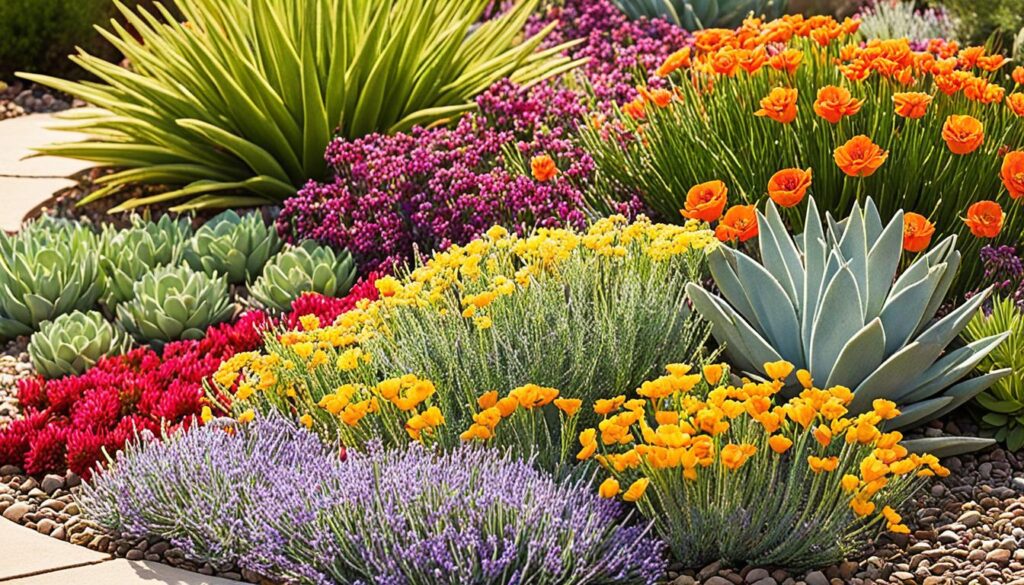 drought-tolerant flower bed plans