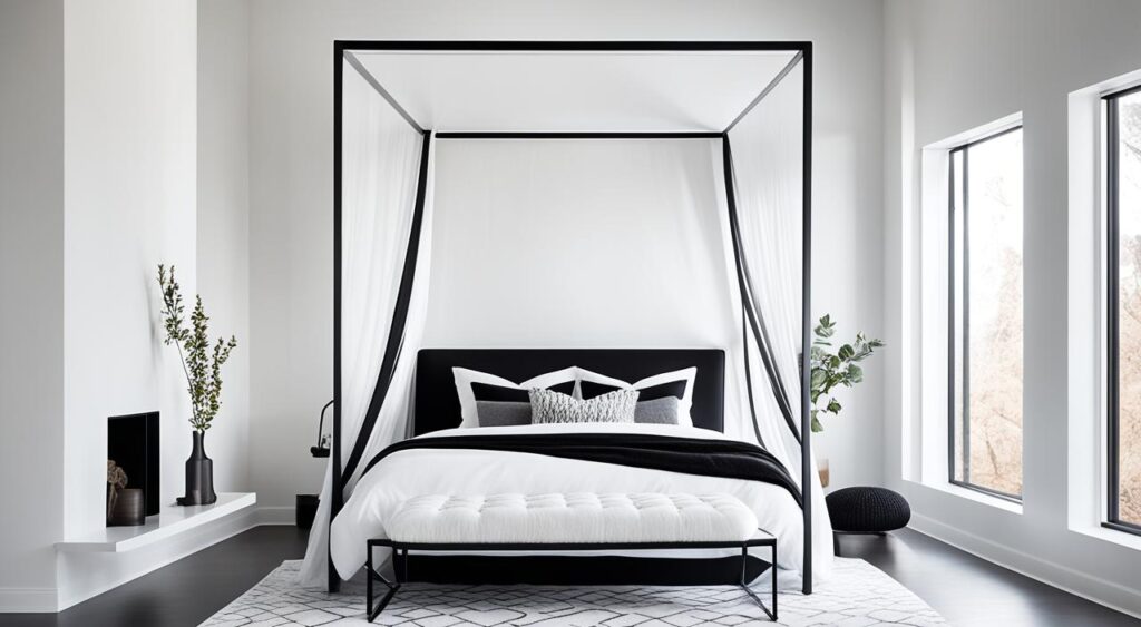 modern canopy bed