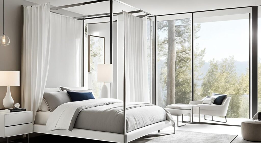 modern canopy bed