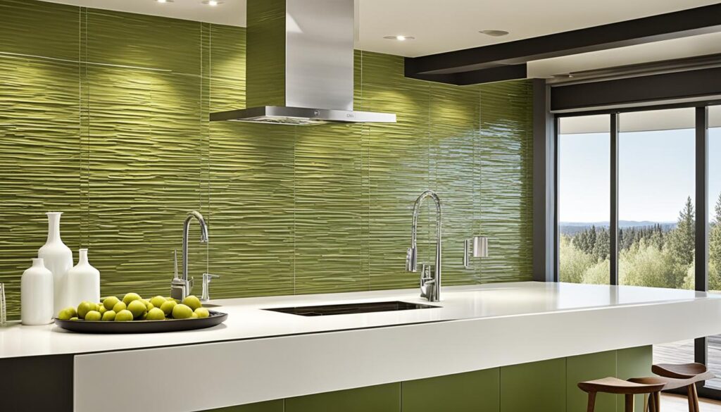 olive green backsplash