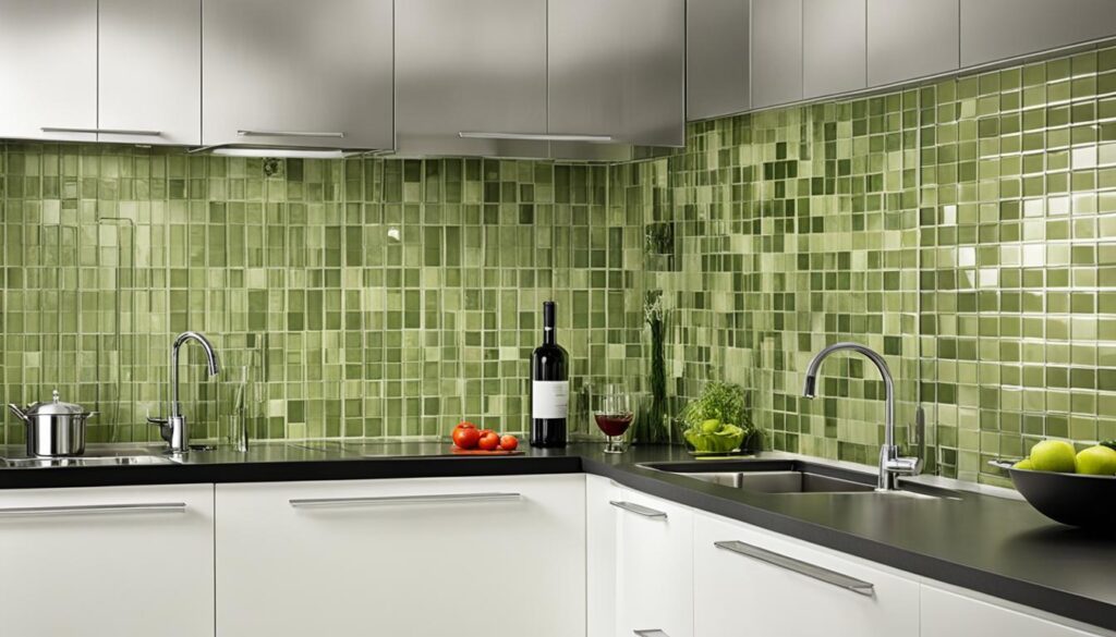 olive green kitchen tiles