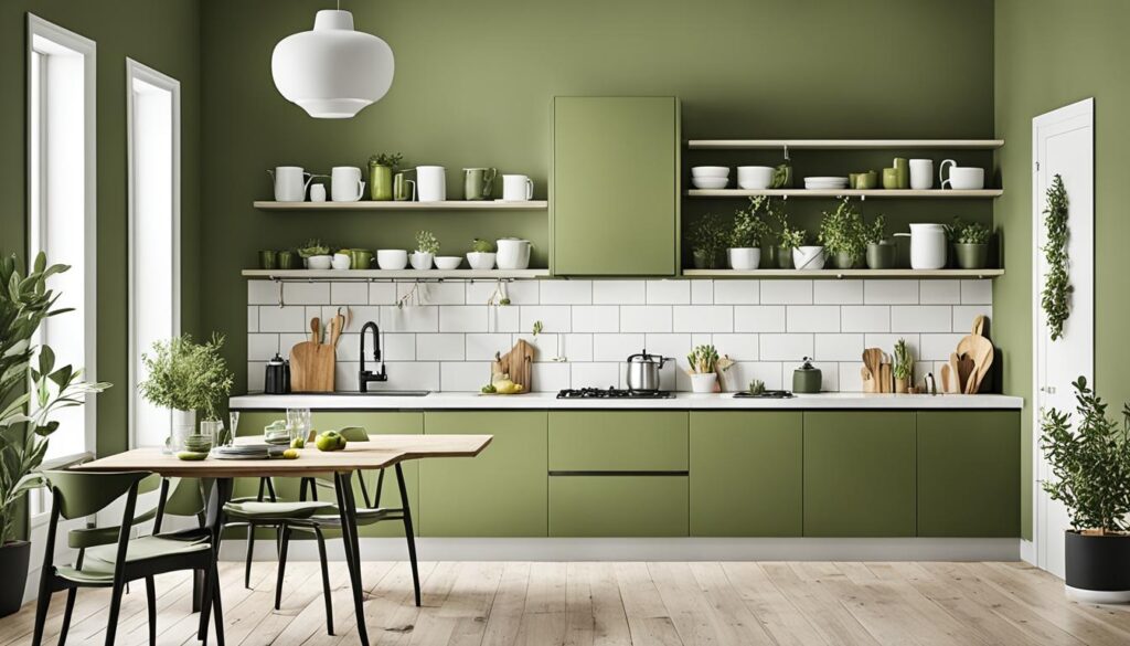 olive green kitchen walls