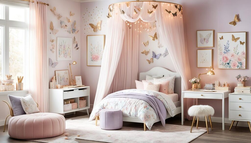 pastel girls bedroom