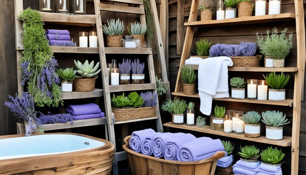 wooden bathroom accents