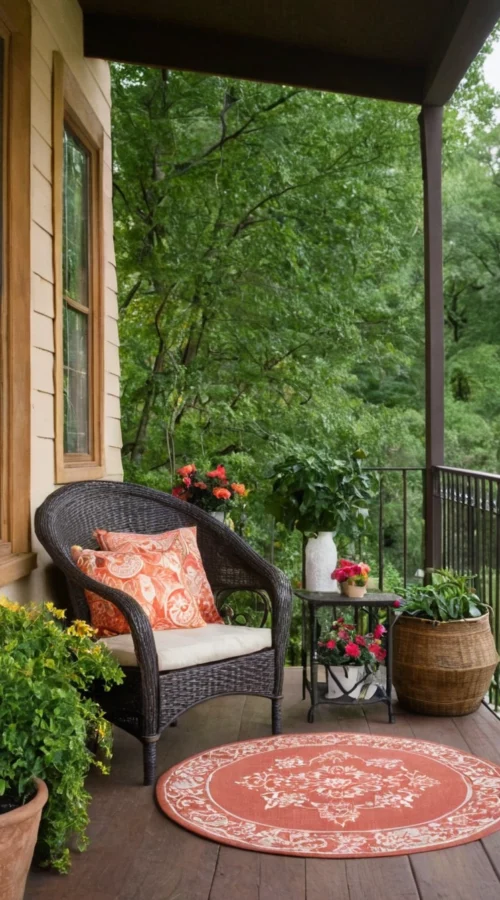 23 Vibrant Summer Front Porch Decor Ideas to Welcome the Season - Create a Cozy Seating Area (1)