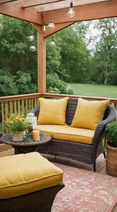 23 Vibrant Summer Front Porch Decor Ideas to Welcome the Season - Create a Cozy Seating Area (1)