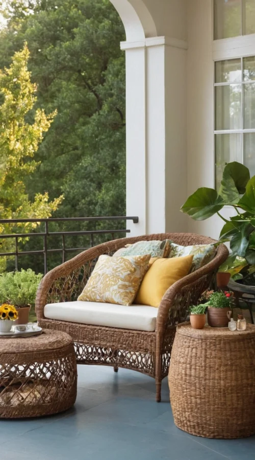 23 Vibrant Summer Front Porch Decor Ideas to Welcome the Season - Create a Cozy Seating Area (1)