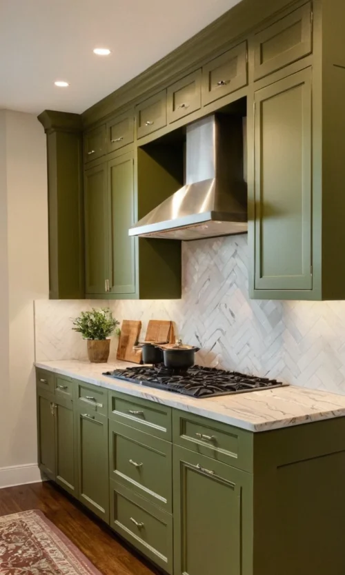 olive green kitchen ideas - Olive Green Cabinets A Bold Statemen