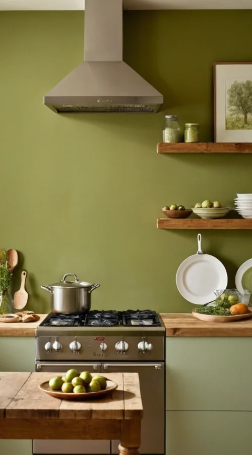 olive green kitchen ideas - Olive Green Walls A Calming Backdrop