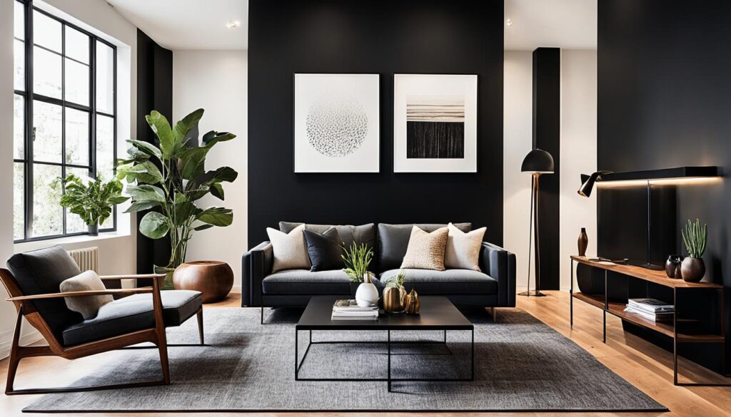 black accent wall